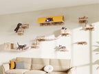 13-in-1 Cat Wall Shelves, Moon & Bridge Cat Wall Furniture, Beige