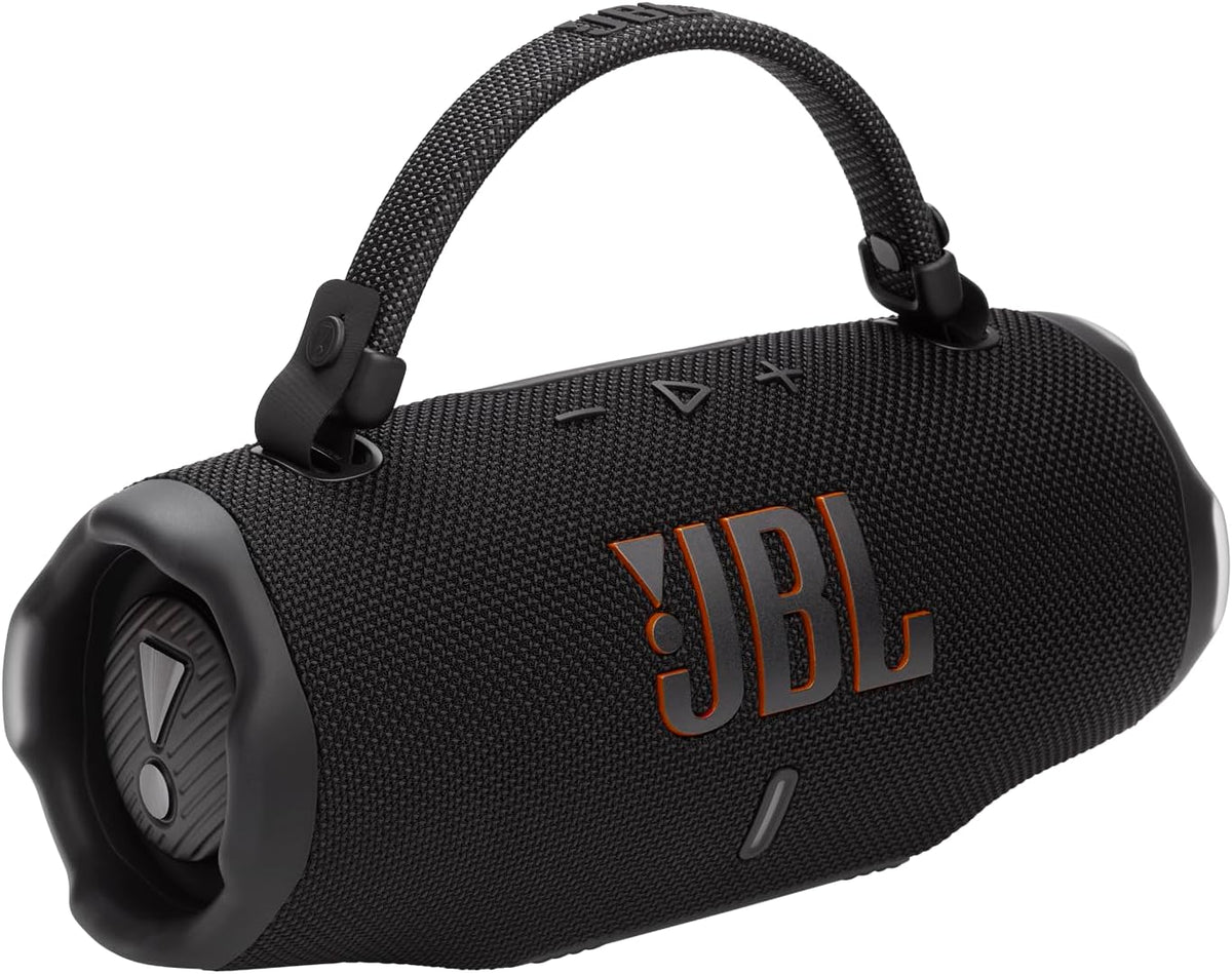 JBL Charge 6 - Portable Waterproof & Drop-Proof Bluetooth Speaker, Bold JBL Pro Sound with AI Sound Boost, 28Hrs of Playtime, Built-in powerbank & Comes with a Sturdy/Removable Carrying Strap (Black)
