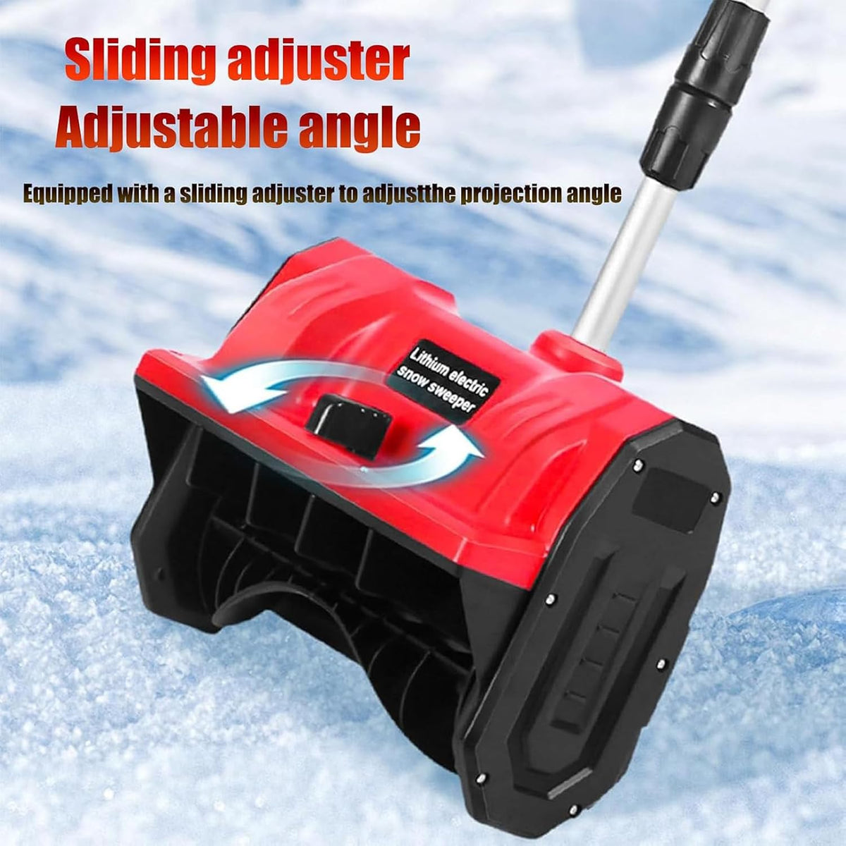 Lightweight Cordless Electric Snow Shovel with Directional Plate, Battery Powered 33000r/min Snow Blower Thrower & Adjustable Front Handle, for Driveway Deck Blue