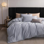 MooMee Queen Duvet Cover Set 100% Extra Long Staple Cotton Cooling Bedding