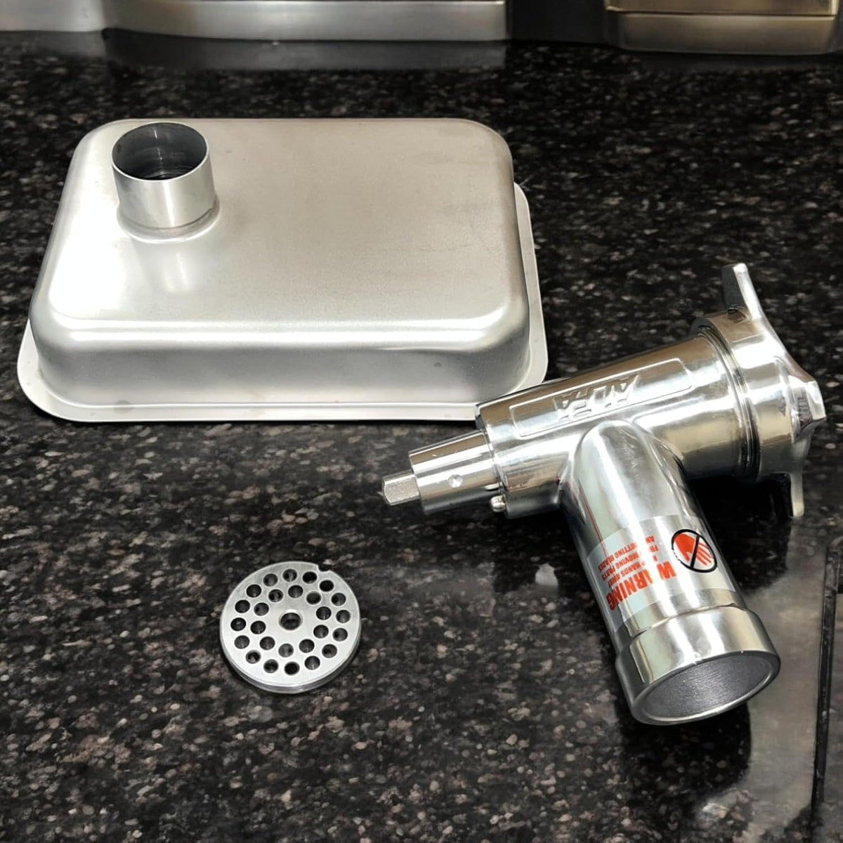 ALFA 12 SS CCA Stainless Steel Meat Chopper/Grinder Attachment | Complete Meat Grinder Attachment for Standard #12 Power Hub Meat Grinders