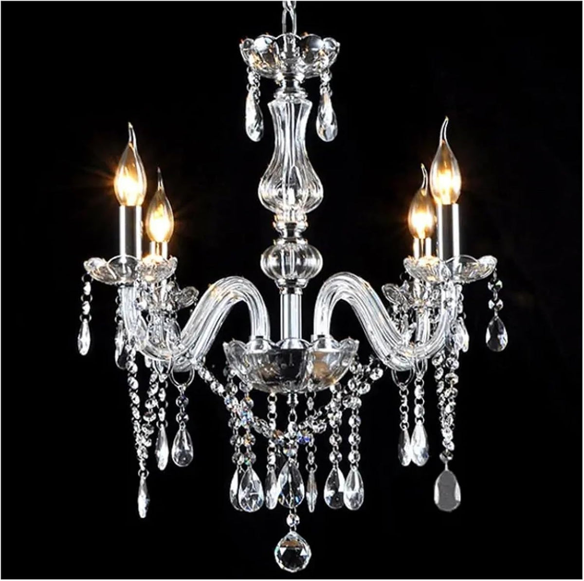 Modern Elegant Transparent Crystal Chaners Multi Arms European Style Optional Lustres De Cristal Chaner LED Without Shade Wall Lamp E14 Lustre,for Home Decor (1 Arm)