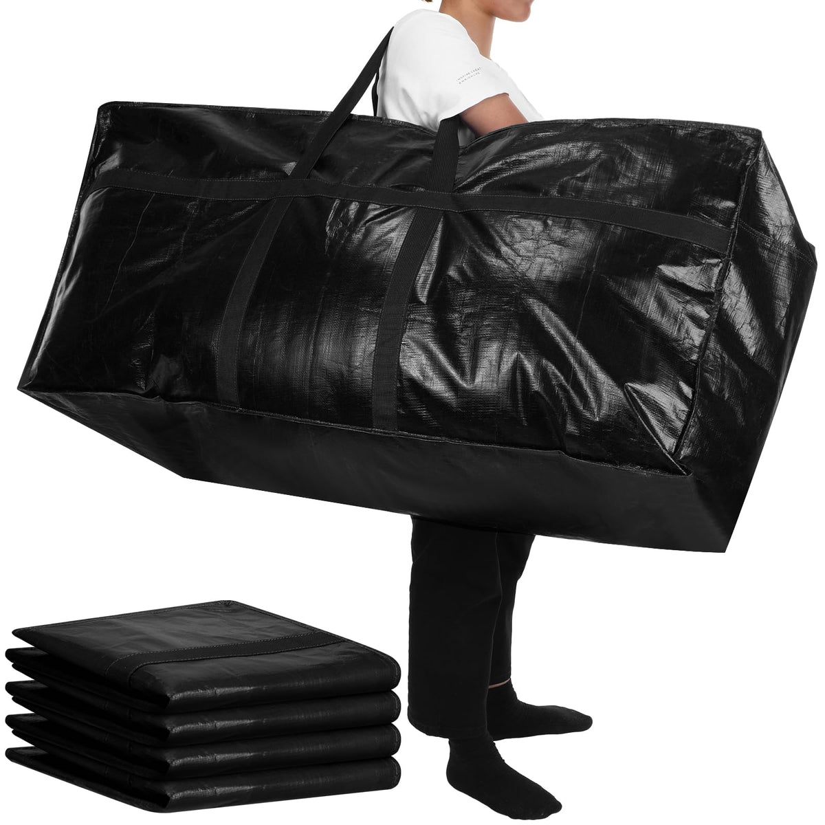 Windyun 4 Pcs 195 Gallon Extra Large Moving Bags XXL Heavy Duty Storage Bag