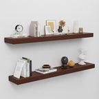 60 inch Long Walnut Floating Shelf for Wall, 8" D Fireplace Mantel