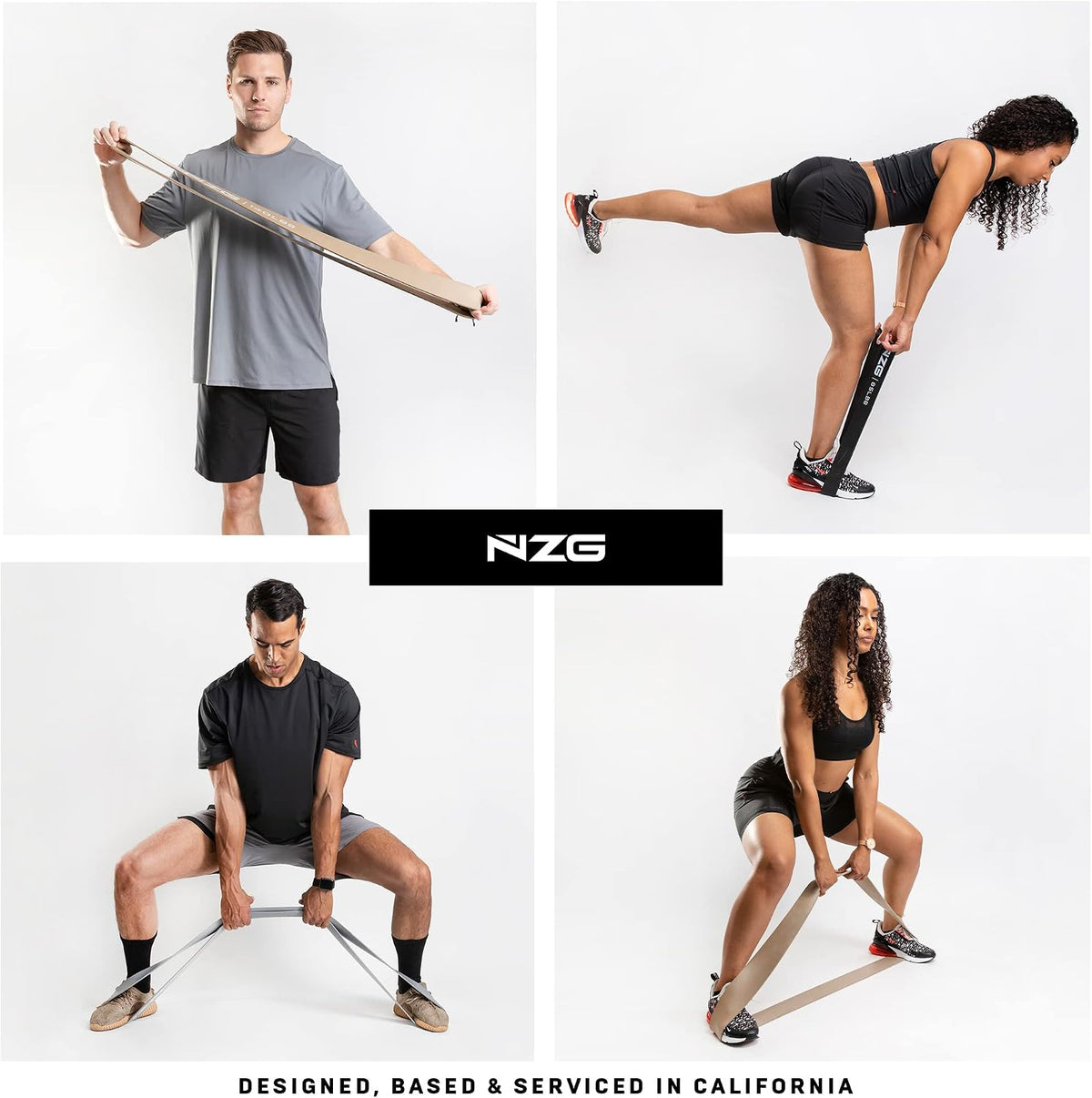 NonZero Gravity 100% Latex-Free Organic Rubber Power Resistance Bands | Compact Durable Hypoallergenic Bands for Strength Training & Workouts | 11 Levels (10 to 140 Lbs)