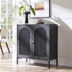 IFGET 61.75" W Modern Arched Sideboard Buffet Cabinet with Storage, Natural