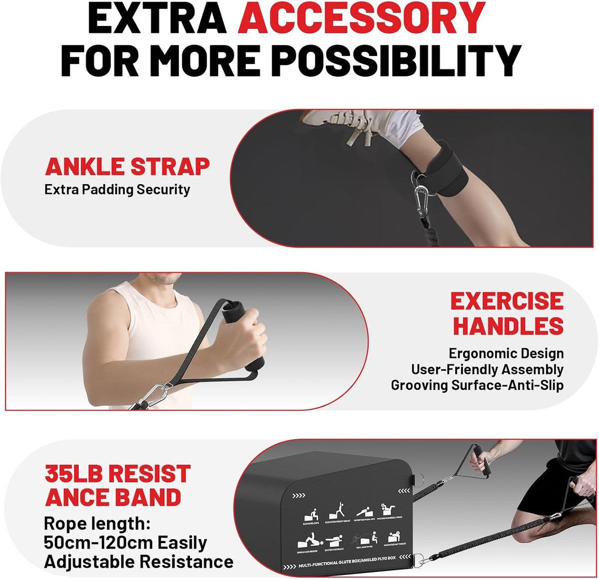 Hip Thrust Box Multifunctional Angled Glute Box for Hip Strength Ab Workout