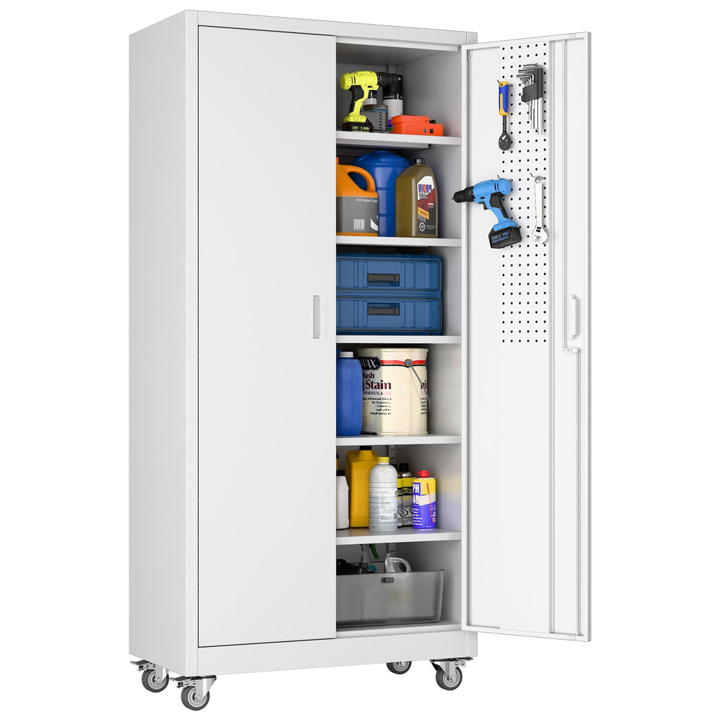 3-Drawer Rolling Tool Chest with Wheels, Pegboard and Push Handle