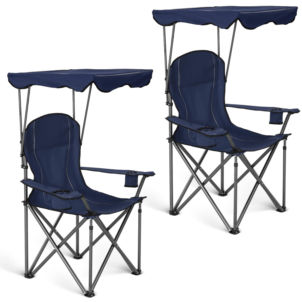 ALPHA CAMP Heavy Duty Canopy Camping Chairs with Adjustable Sunshade