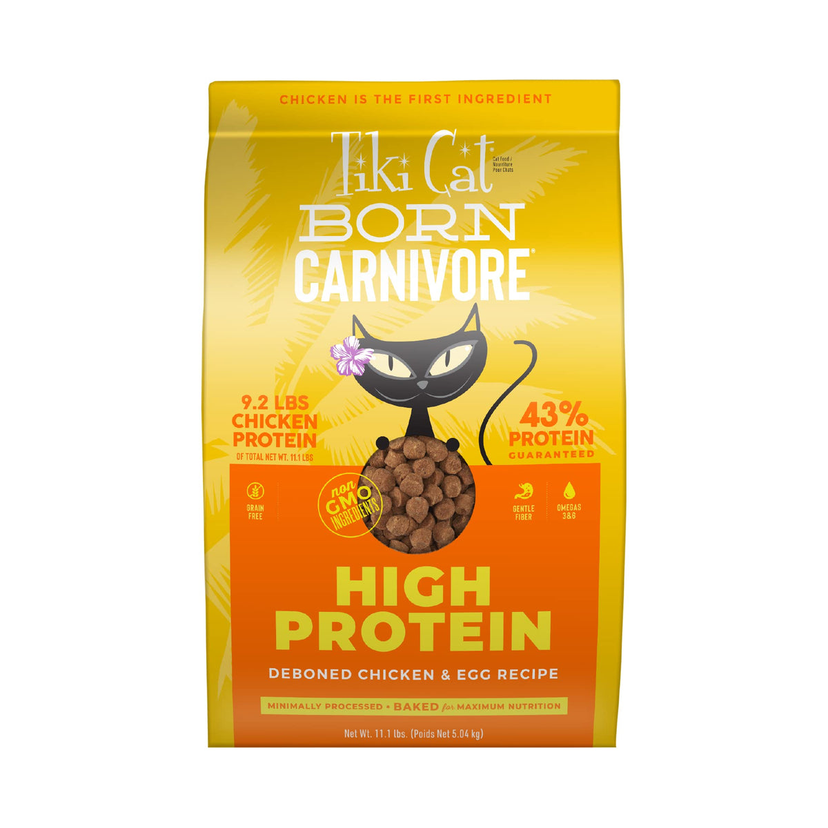 Tiki Cat Born Carnivore Dry Cat Food, Deboned Chicken & Egg, 11.1 lb Bag
