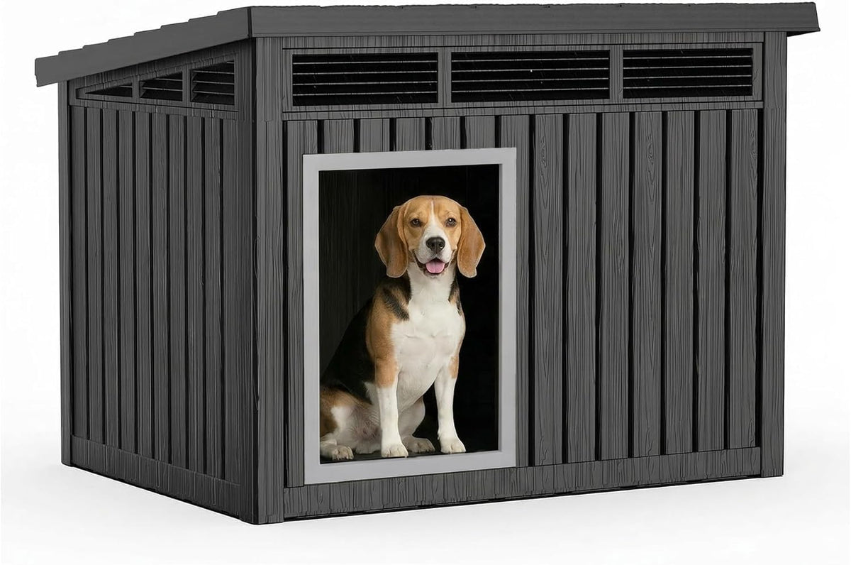 VIXZEN Dog House Outdoor & Indoor, Medium Size, Black