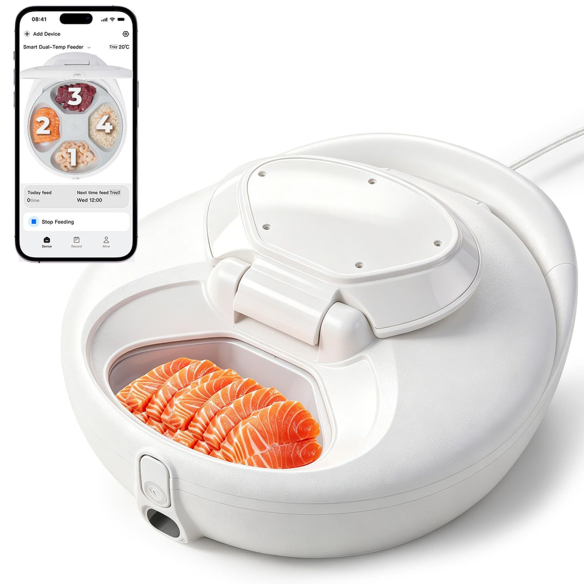 Automatic Cat Feeder Wet Food, 2026 Upgraded Refrigerated Auto Cat Feeder with Semiconductor Cooling, 4 Days Freshness 5 Meals, Pet Food Dispenser for Cats and Small Dogs, Easy to Clean
