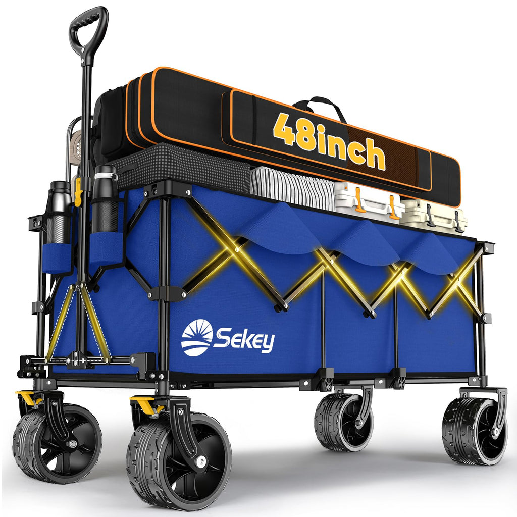 Sekey 300L Extended Collapsible Wagon, 660 lb Capacity, 48 in Long