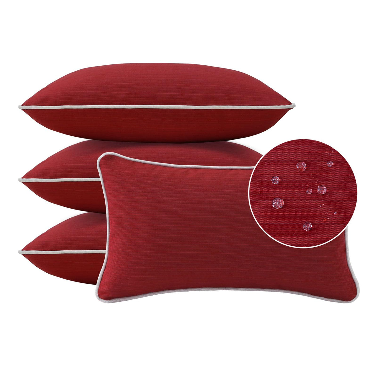 Sunbrella Decorative Outdoor Water Repellent Throw Pillows with Inserts, Set of 4, 18" x18" Pillows for Patio, Backyard, Bed, Couch, and Patio Furniture, Specrtum Pebble