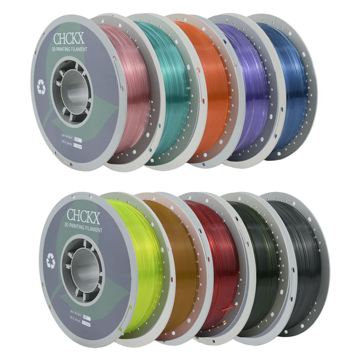 PETG 3D Printer Filament Bundle, 16Rolls,Dimensional Accuracy +/- 0.03 mm, 1kg Spool(2.2lbs), 1.75 mm Fit for Most 3D Printers,16-Multicolor Assortment