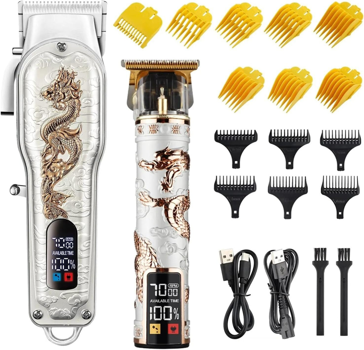 Razors Hair Clipper Electric LCD Hair Trimmer Cordless Shaver Trimmer 0mm Men Barber Hair Cutting Machine for Men Rechargeable USB(2)