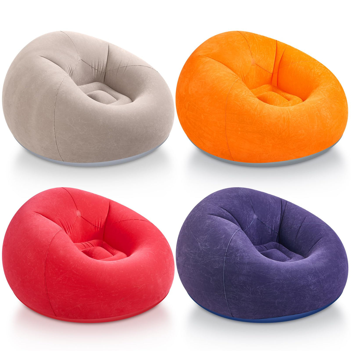 Realspring Inflatable Bean Bag Chairs,Coffee,4 Pcs