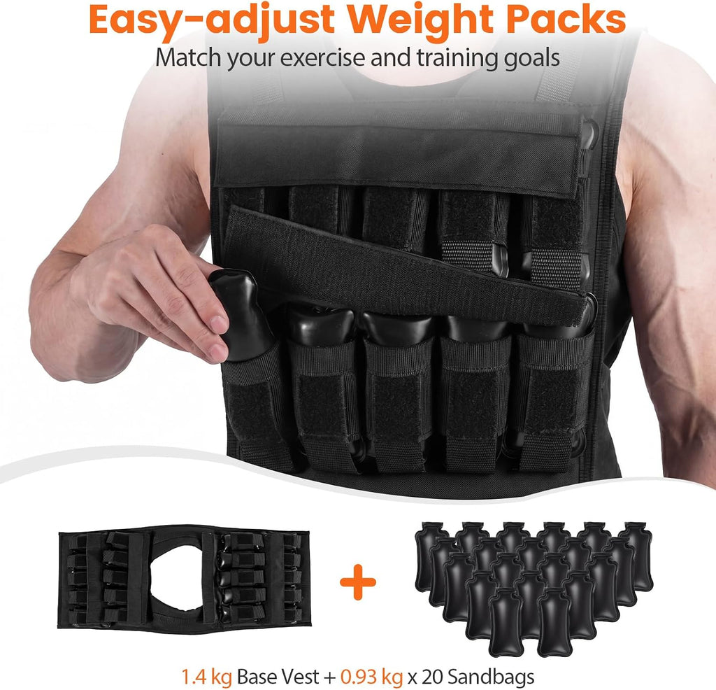 Goplus Adjustable Weighted Vest, 44lbs/66lbs Weight Vest for Men Women