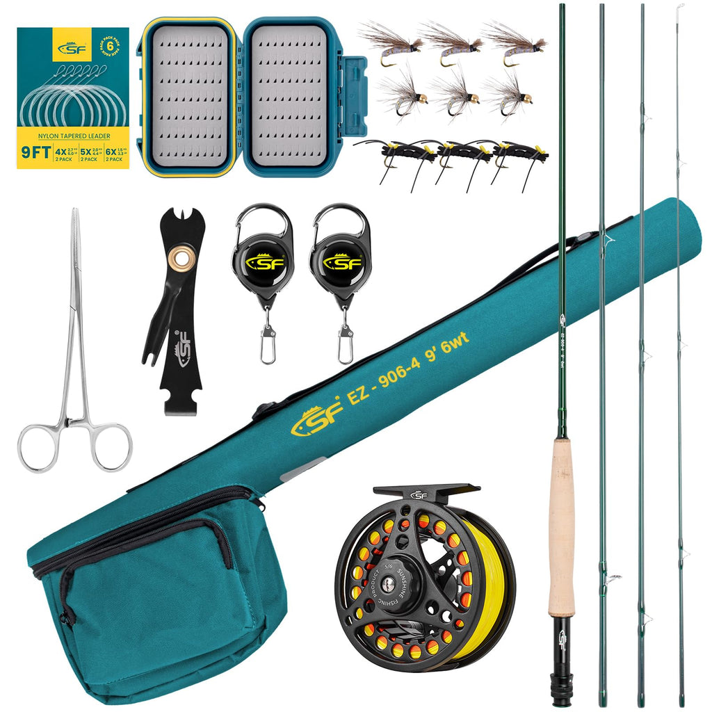 SF Fly Fishing Rod and Reel Combo Starter Kit for Beginners