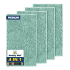 Muddy Mat® 4-Piece Grey Medium 30"X19" AS-SEEN-ON-TV Highly Absorbent Microfiber Door Mat, Bath Mat and Pet Rug, Non Slip Thick Washable, Soft Chenille for Kitchen Bathroom Bedroom Indoor and Outdoor