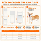 Dog Door for Sliding Glass Door, 74.8" - 80.7" Adjustable Height