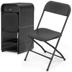 VINGLI 40 Pack Black Plastic Folding Chair, Indoor Outdoor Portable Stackable Commercial Seat with Steel Frame 350lb. Capacity for Events Office Wedding Party Picnic Kitchen Dining