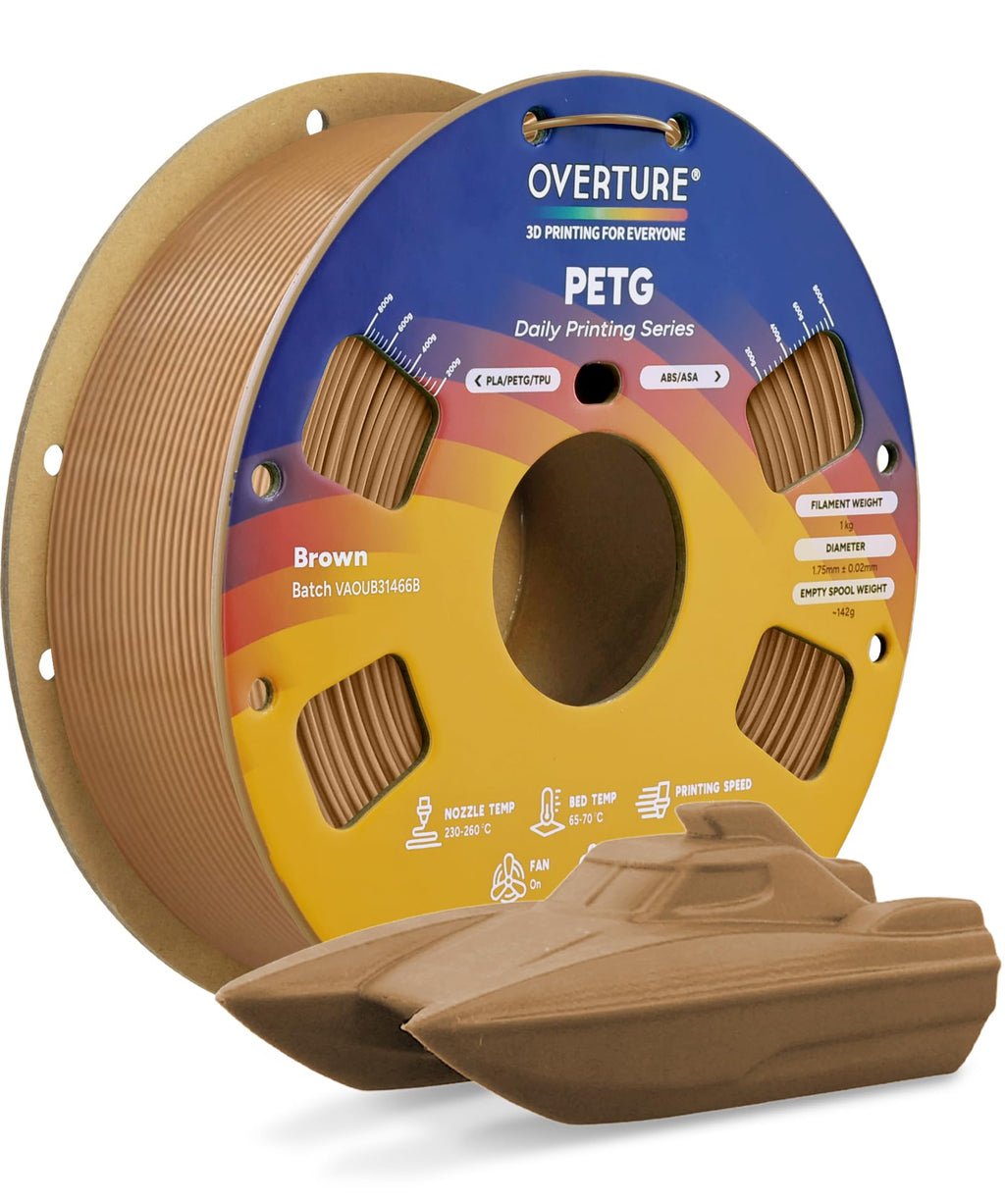 OVERTURE 10KG Bundle High Speed PETG Filament 1.75mm, 3D Printer Filament