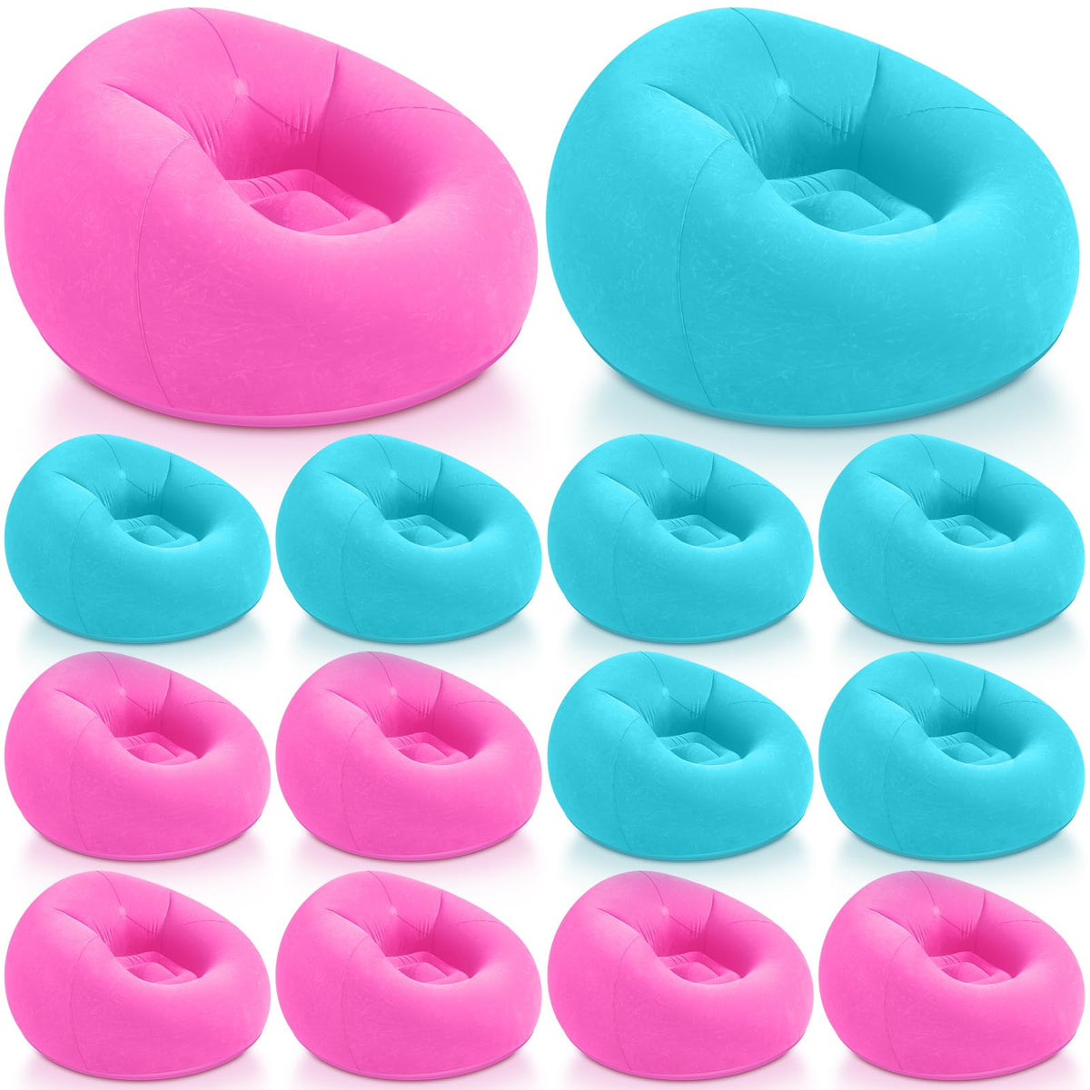 Realspring Inflatable Bean Bag Chairs,Coffee,4 Pcs