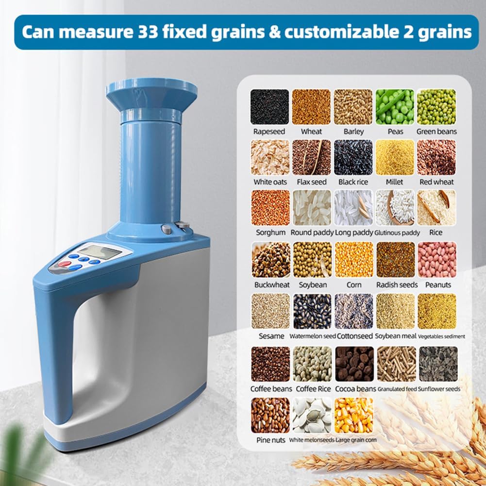 Coffee Bean Moisture Meter, 4-in-1 Grain Moisture Meter, with LCD Display, Measurement Range 3-35%, Quick 10S Measurement, Multi-Point Calibration, for 35 Kinds of Grains