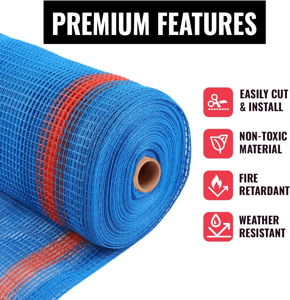 Heavy Duty Safety Debris Netting Rolls - Fire Retardant,1/4" Mesh roll, for Scaffold Enclosure, Visibility Barrier, for Construction & Agricultural Use. (Blue-4 ft X 150 ft)