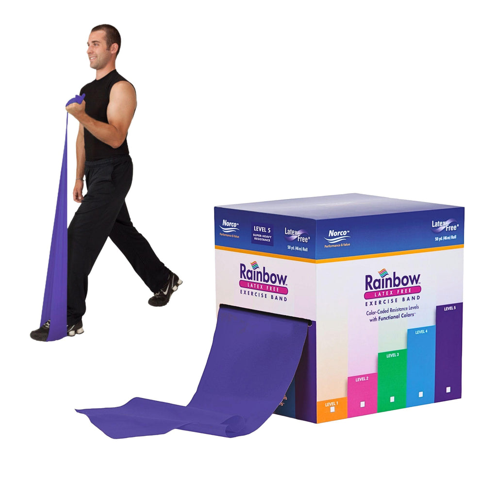 Rainbow Resistance Band Roll, 50 Yd Dispenser Box