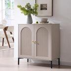 IFGET 61.75" W Modern Arched Sideboard Buffet Cabinet with Storage, Natural