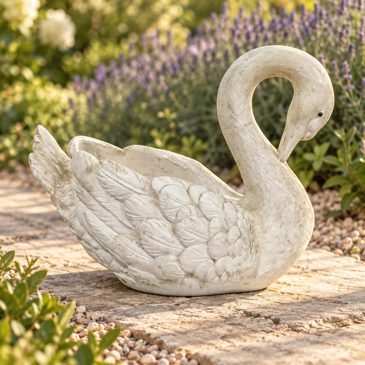 Baby Pink Pig Garden Statue with Curled Tail for Farmhouse Decor