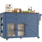FINETONES 52" Kitchen Island with Storage, Rolling Kitchen Carts on Wheels