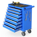 7-Drawer Rolling Tool Chest, Tool Box with 4 Wheels and Drawers, High Capacity Detachable Mobile Tool Storage Cabinet for Garage, Workshop, Mechanics and Repair Room (Black)