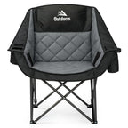 2 Pack Oversized Camping Chairs for Adults, Support 450 lb Each, Black