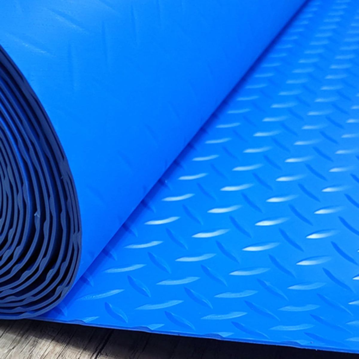 UrbanUp Garage Floor Mat Rubber Diamond Plate Garage Floor Mat, DIY Garage Flooring Roll Flexible, Gym/Camping/Ladder Mats(Blue,1x2m (3.3 x 6.6ft))