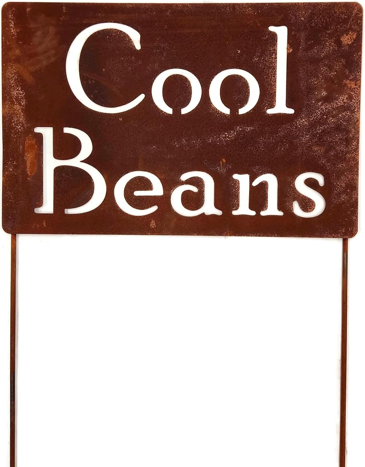 Funny Garden Stake 21 to 33 Inches Tall (Cool Beans, XL 33" Tall)