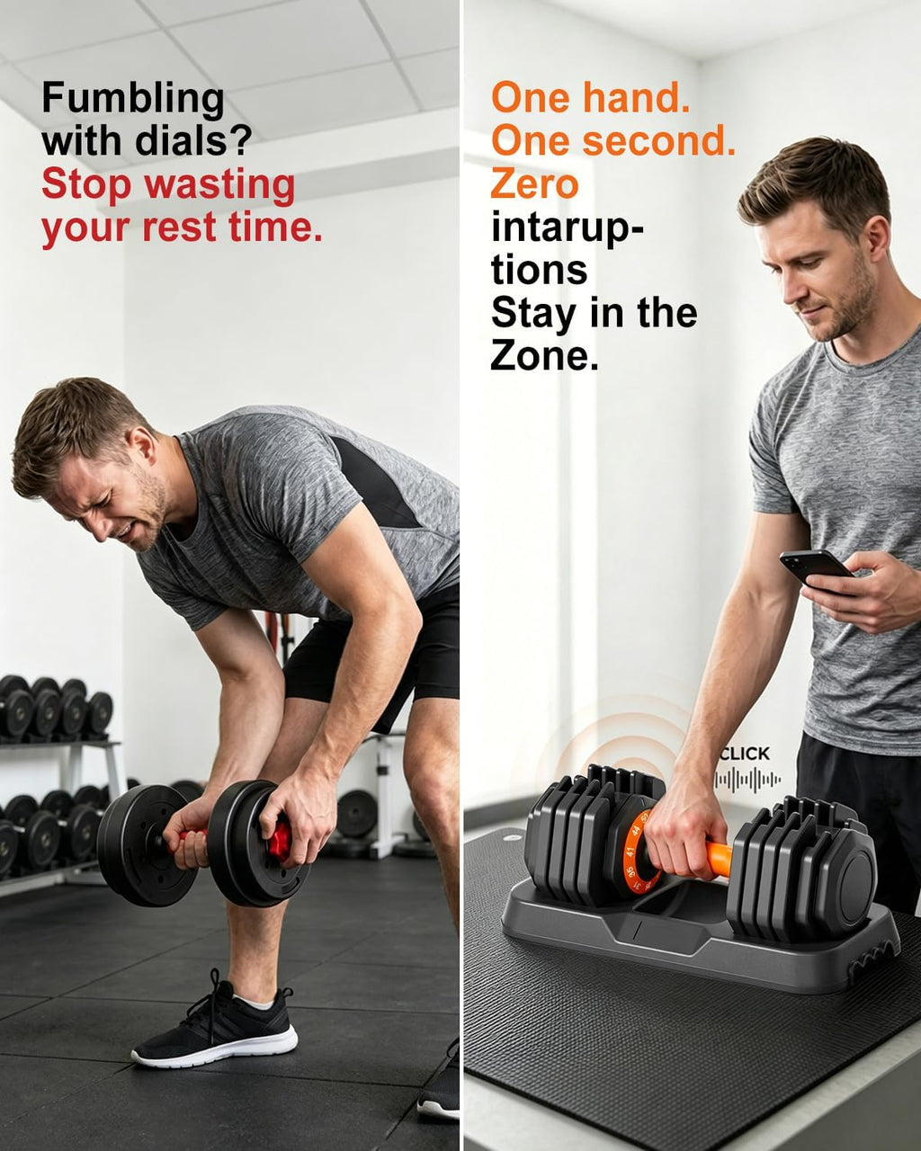 Adjustable Dumbbell Set 25lb/50lb, 10 in1 Adjustable Dumbbells for Home Gym
