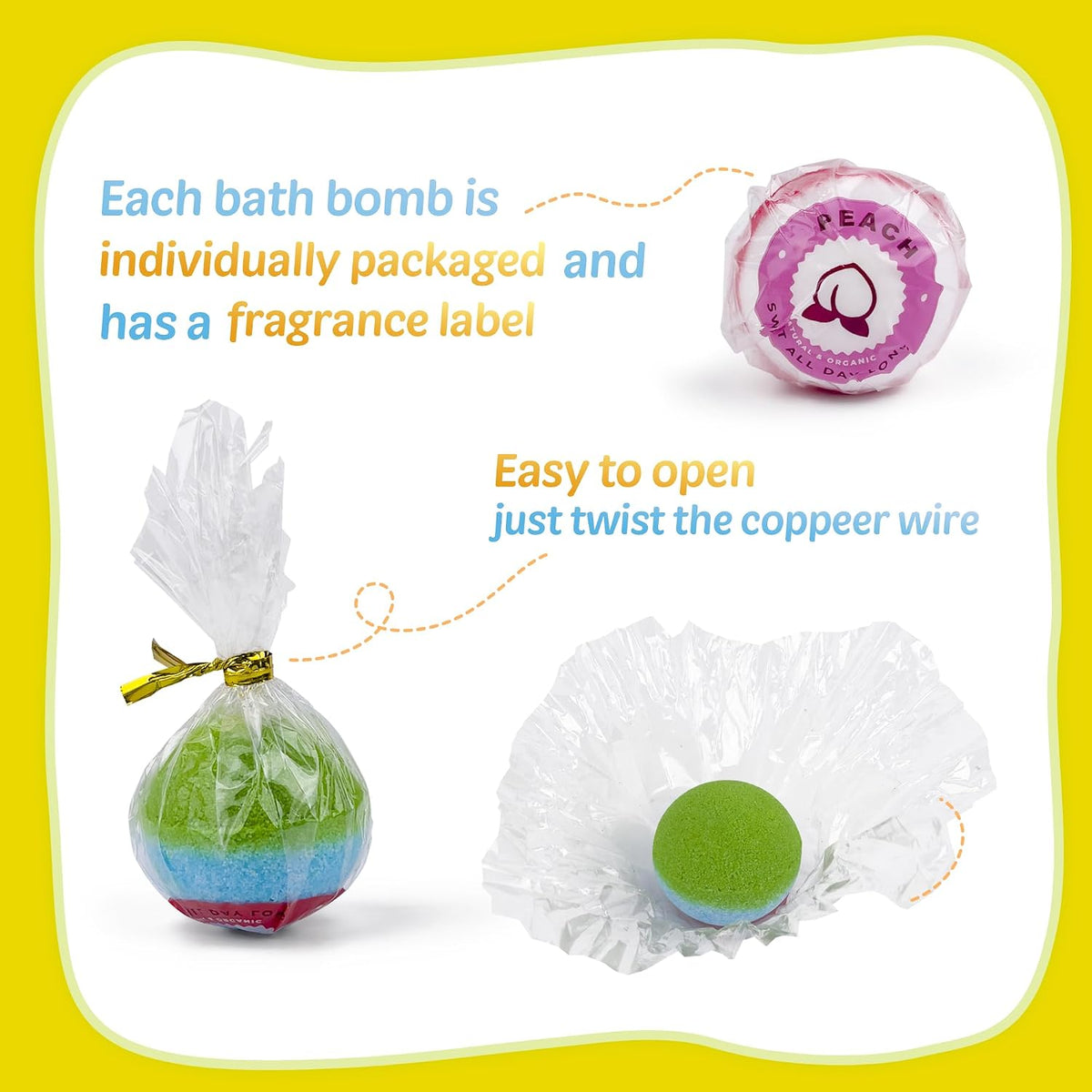 Yekery Bath Bombs for Kids with Toy Inside, 30 PCS Natrual and Organic Bubble Bath Bombs with Glow-in-The-Dark Surprise Inside, Perfect Handmade Birthday, Party, for Boys and Girls.