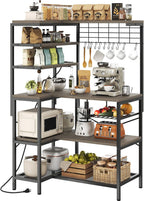 L-Shaped Bakers Rack with Power Outlets