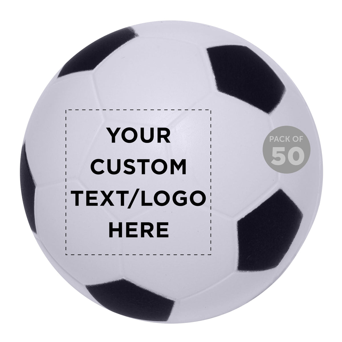 DISCOUNT PROMOS Custom Golf Shaped Squeeze Balls Set of 50, Personalized Bulk Pack - Perfect for Promotional Giveaways - White