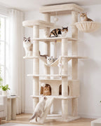 Heybly Cat Tree, 71-Inch-Tall Tower for Indoor Cats with 2 Perches HCT034G