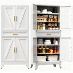COFaR Home Farmhouse Storage Cabinet with 2 Barn Door, 61" H Metal Cabinet