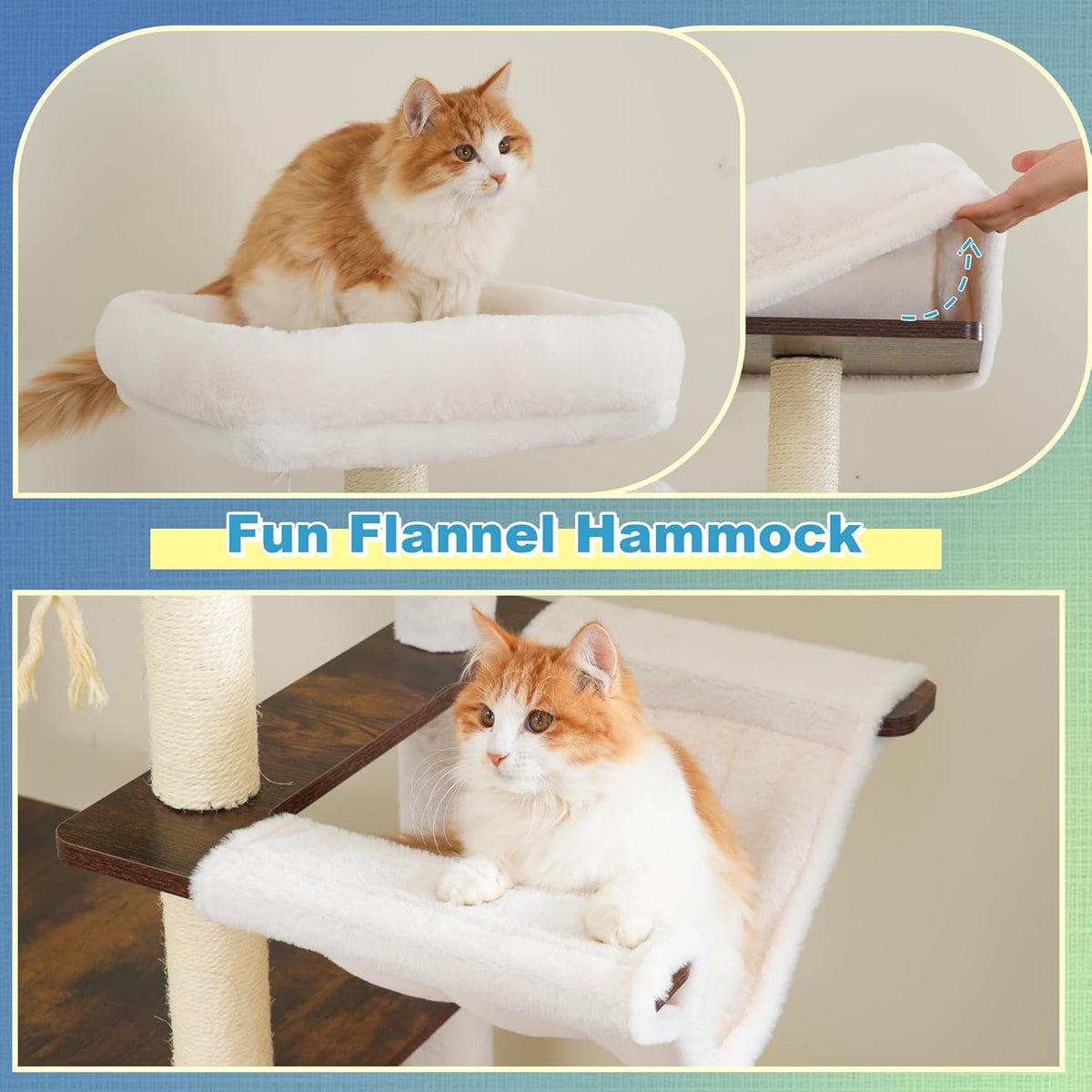 Hey-brother Wooden Cat Tree, Furniture Tower with Large Platforms, MPJ121SR