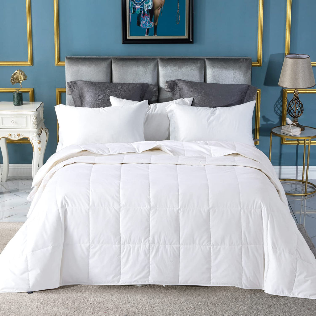 Globon Summer Down Comforter King Size,Extra Lightweight Duvet Insert,White