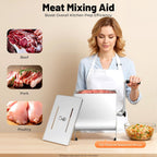 Commercial Manual Meat Mixer 20 Lbs Free Standing Stainless Steel Meat Mixer 1.02 x 8.86 x 12.32in Commercial Manual Meat Grinder with Handle for Homes Restaurants Kitchens Canteens