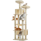 PAWZ Road Flower Cat Tree 72" Cat Tower with Condos&Hammock for Large Cats