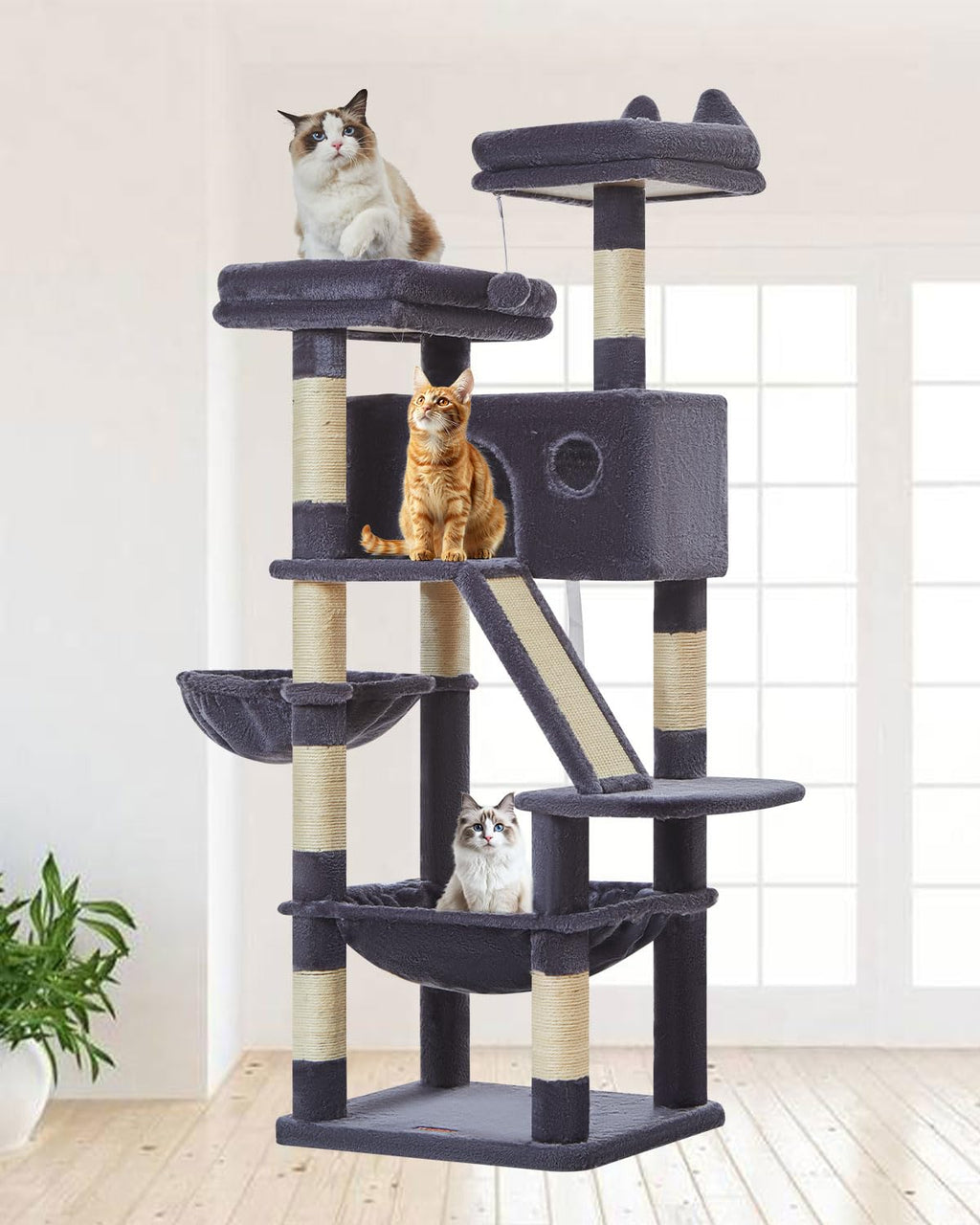 Taoqimiao Cactus Cat Tree, 71 in Extra Large Cat Tower for Indoor Cats
