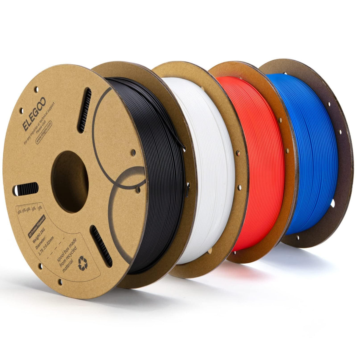 ELEGOO PLA 3D Printer Filament 1.75mm Bundle Multicolors 10KG